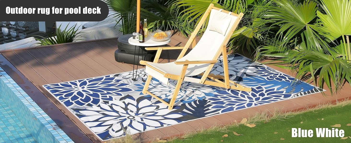 Outdoor rug for pool deck