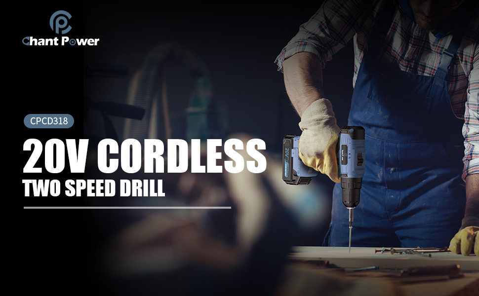 C P CHANTPOWER Cordless Drill Set, 20V Power Electric Drill/Driver with