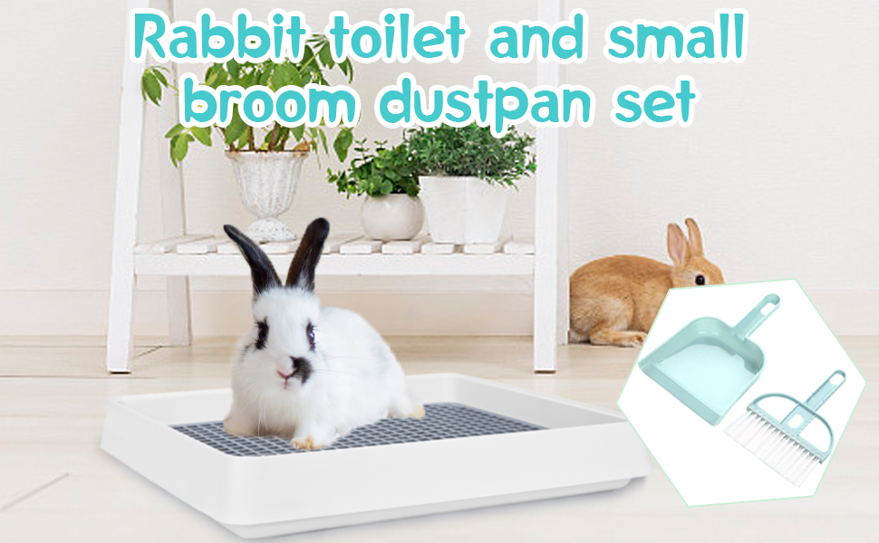 2 Pack Large Rabbit Litter Box with Small Broom and