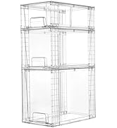 Vtopmart 3 Pack Clear Stackable Storage Drawers,Easy to Assemble Bathroom Organizers and Storage ...