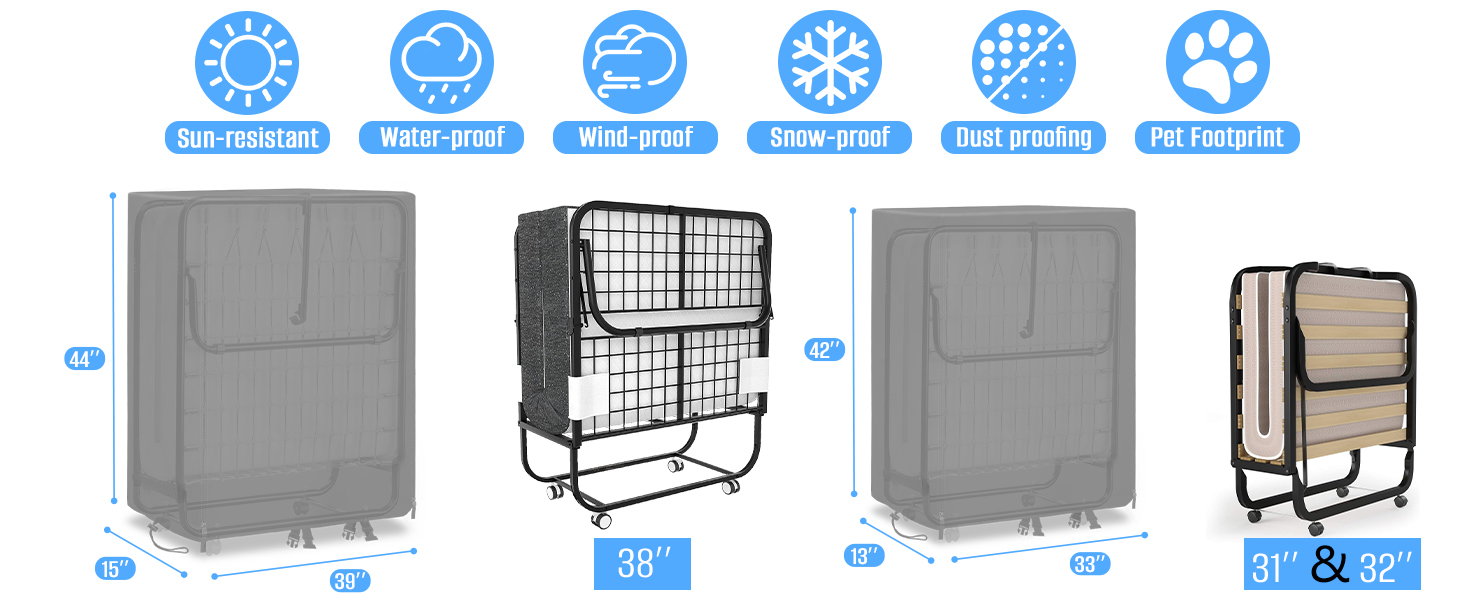 storage cover for twin folding bed