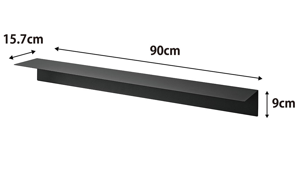 RYO　ウォールシェルフ　お色ブラック　内容変更有 Amazon｜浮動ウォールシェルフ、壁に取り付けられた照明器具黒