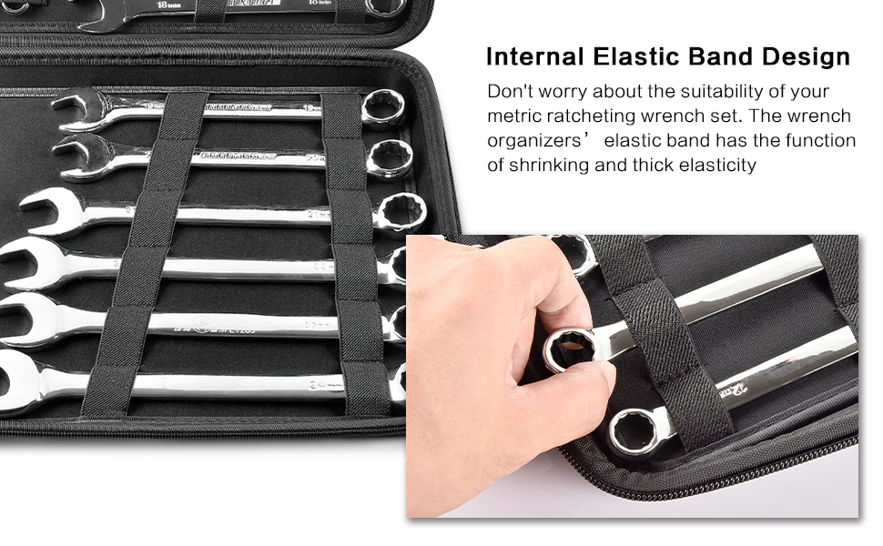 Wrench Organizer Case for Wrench Set Metric & SAE, 19 Combination