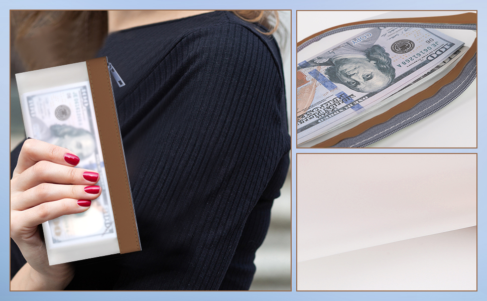 4 Pieces Money Bags With Zipper, Cash Envelopes,7.6 x 3.7
