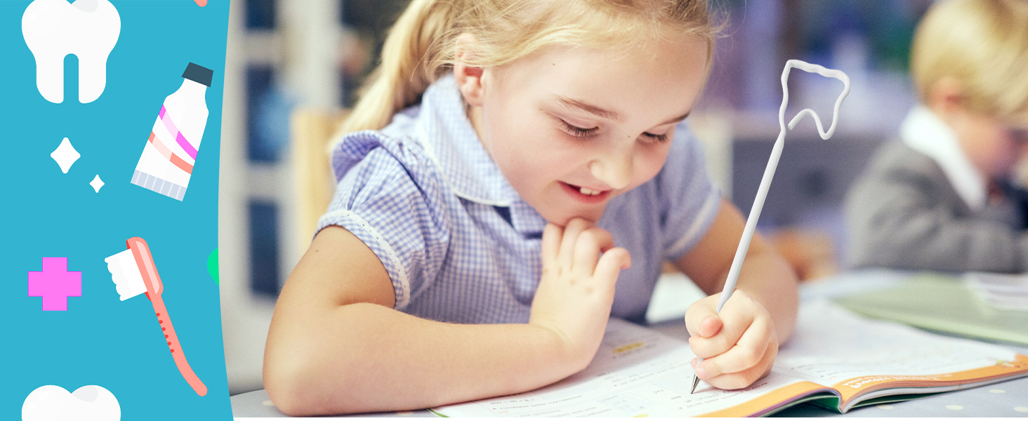 12 Pack White Tooth-Shaped Ballpoint Pens