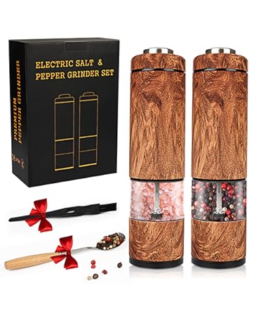 Electric salt and pepper grinder set