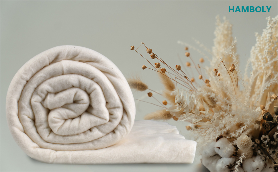HAMBOLY 100 Natural Cotton Batting for Quilts Quilting