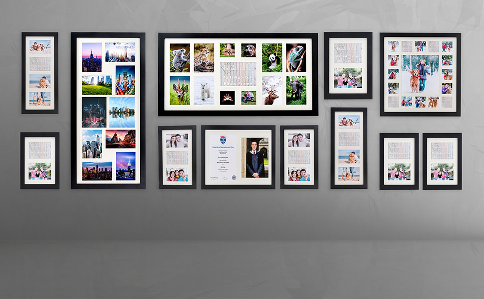 2/3/4/12/16/20 Photos Large Multi Picture Frame Collage Aperture Decor
