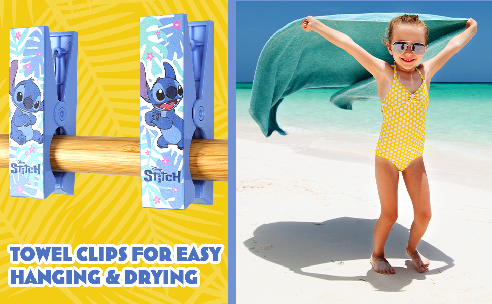 Disney Stitch Beach Towel for Kids Cotton Bath Towels