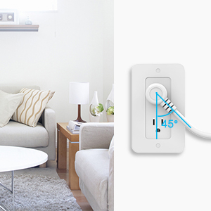 Flat Plug Power Strip, Surge Protector with 6ft Extension Cord for Home Office