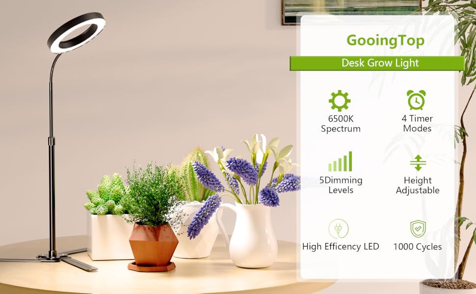 clip on grow light desk tabletop