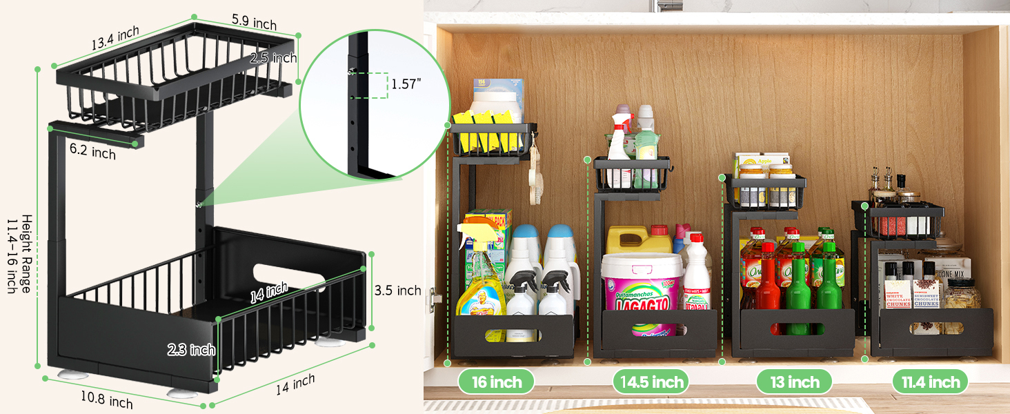 The Umbrella Expansion Structure Allows For Easy 4-Height Adjustment