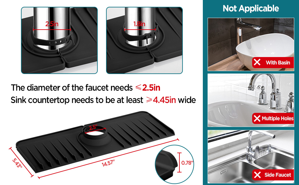 Silicone Faucet Mat 2Pcs Silicone Faucet Handle Drip