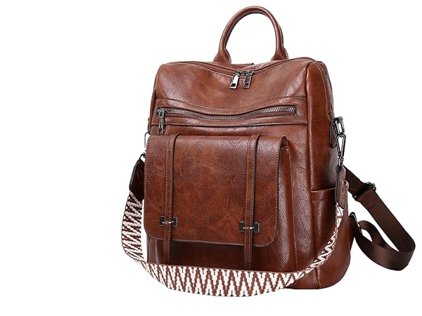 Amazon.com: WYFJNX PU Leather Backpack Purse for Women