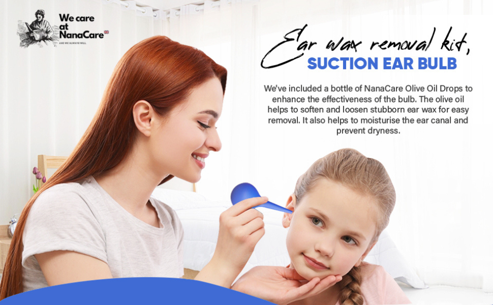 Ear wax removal kit, Suction Ear Bulb With 100 Chemical Free Olive Oil