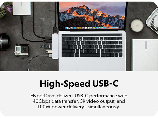 分配器・切替器 HyperDrive 7in2 DUO USB-C Hub MacBook HyperDrive DUO 7-in-2 USB-C Hub – Dual-Port Power for Mac