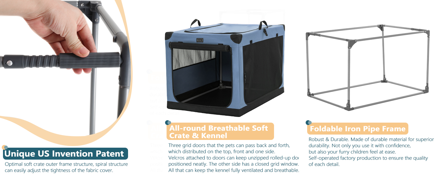 Petsfit Dog Crates for Large Dogs, Adjustable Fabric Cover by Spiral