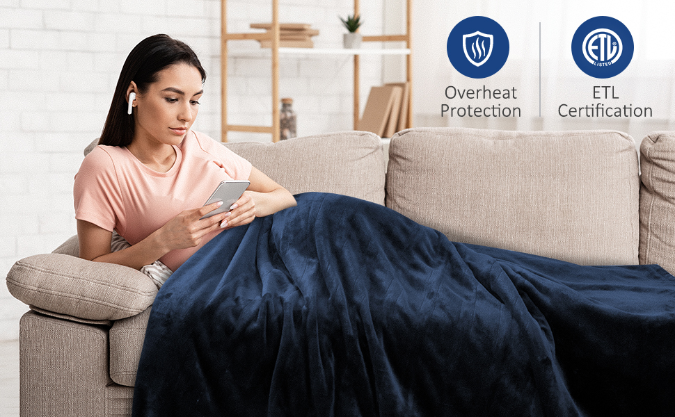 Electric Blanket Full Size, 72" x 84" DoubleSided Flannel