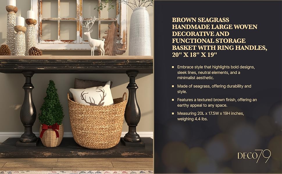 Deco 79 Contemporary Brown Storage Basket