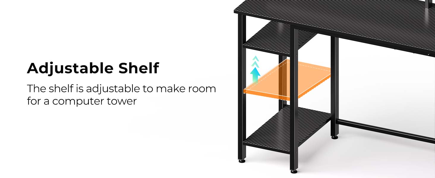 Rolanstar Computer Desk 55.1" with Power Outlets USB Ports