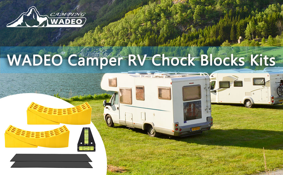 WADEO RV Leveler Blocks Kits, Camper Leveler Wheels Block with 2 Curved
