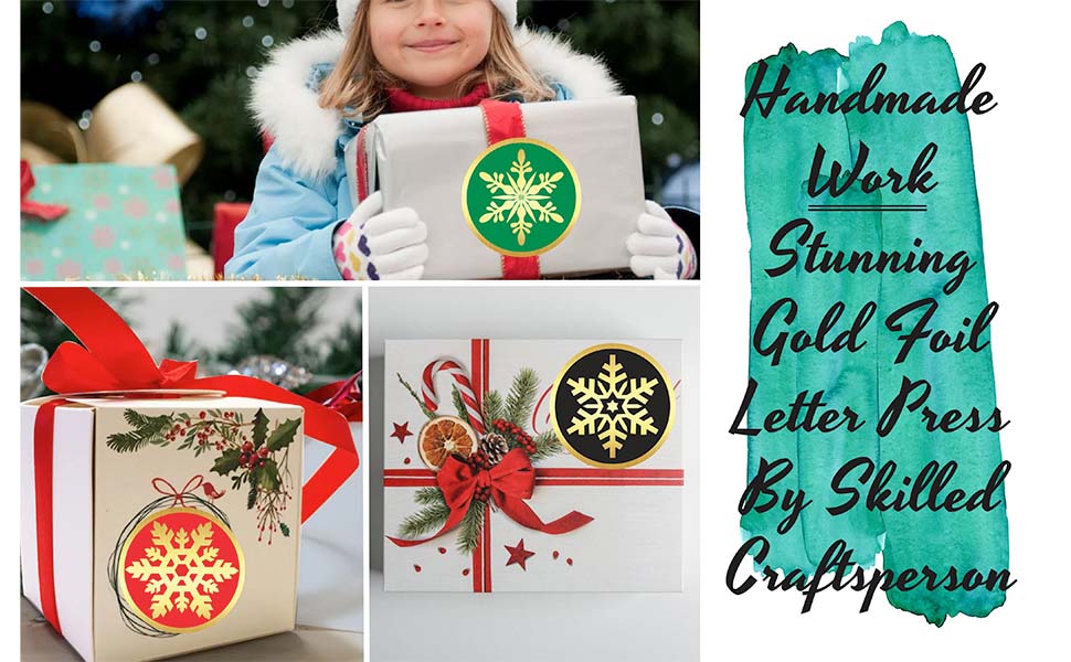 snowflake merry christmas labels