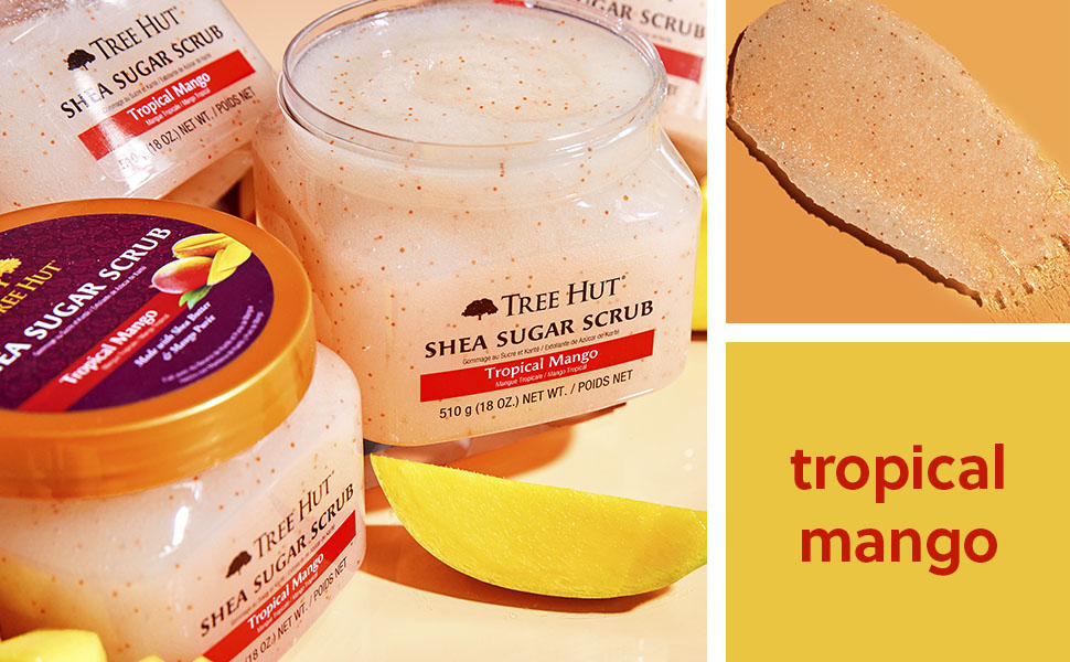TREE HUT, Tropical Mango Shea Sugar Scrub, Exfoliante Corporal de