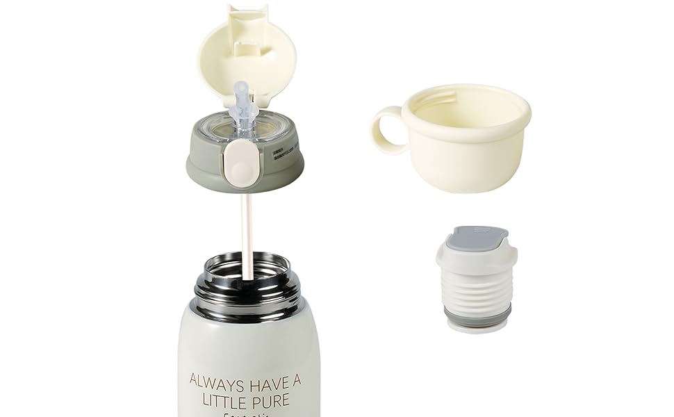 Jumping Jumbo 550ML Stainless Steel Kids Water Bottle with Straw 2in