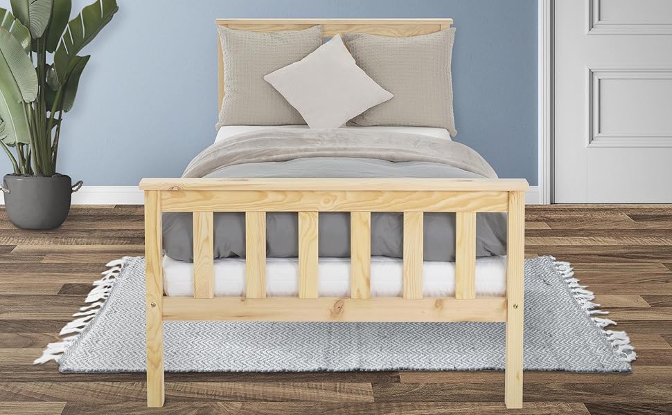 ML-Design ML-232/Wooden bed single bed children's bed 90x200cm natural
