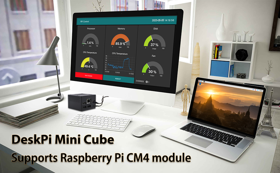 Amazon.com: GeeekPi DeskPi Mini Cube for Raspberry Pi Compute Module 4 ...