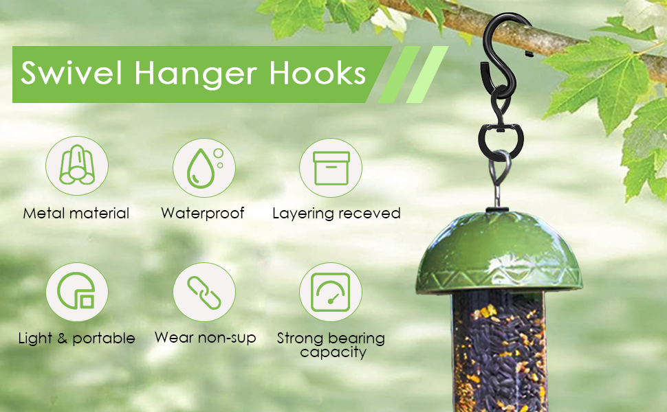 Deweey 8 PCS Swivel Plant Hanger Hooks, 360 Degrees Heavy