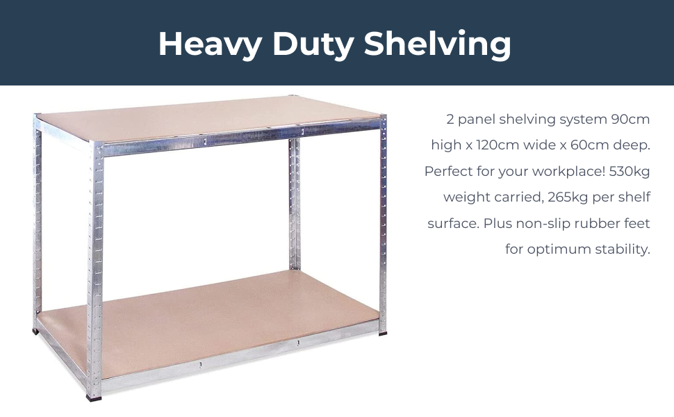 GRack Garage Workbench & Shelving 90cm h x 120cm w x 60cm d Heavy