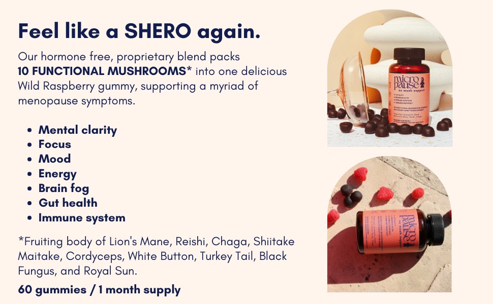 Hormone free, proprietary blend packs of 10 functional mushrooms into one delicious gummy.