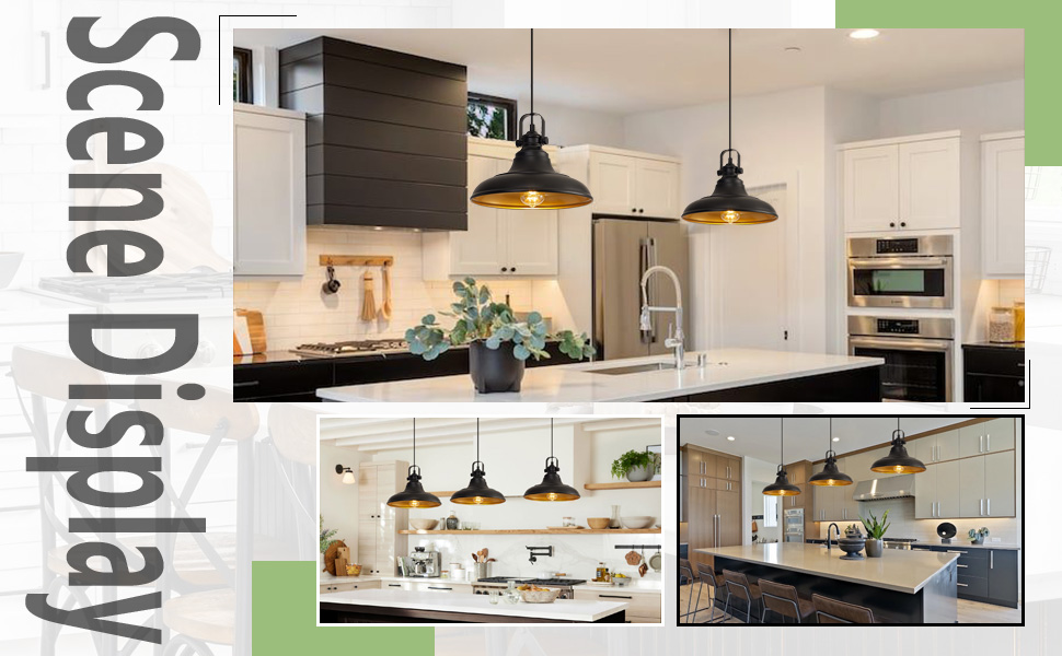 Haolaike Black Farmhouse Pendant Light,Blacks Pendant Lighting for