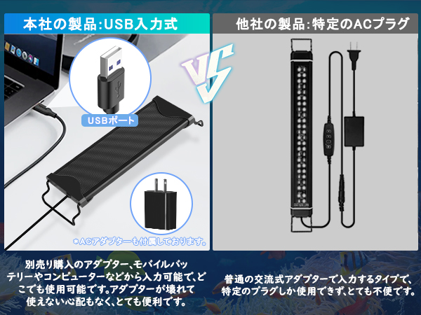 Amazon.co.jp: 水槽 ライト 30-45cm水槽用 ledライト USB式 水槽