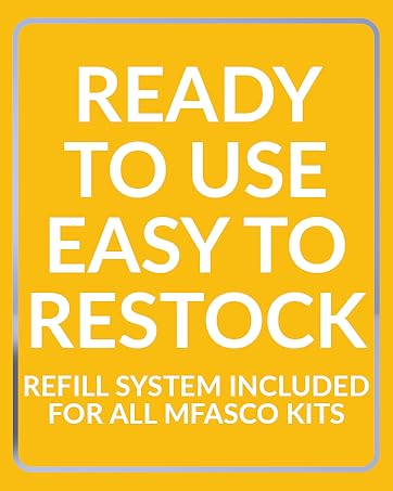 ready to use easy to restock mfasco first aid kit promise quality refill system included