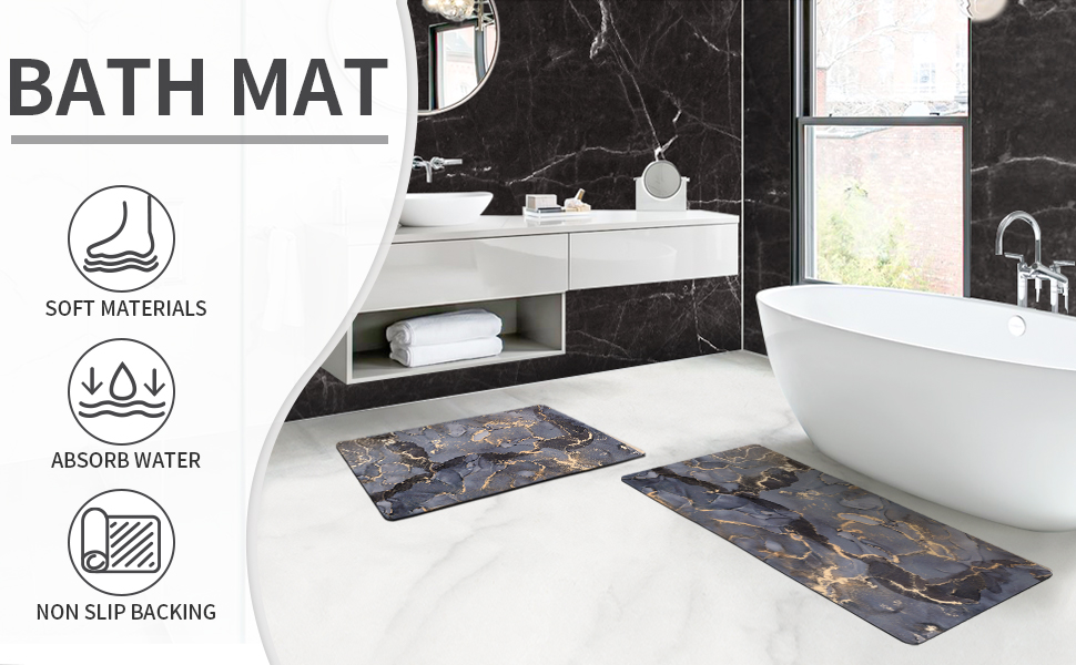 DEXI Bath Mat Rugs Bathroom Floor Mat Super Absorbent Ultra