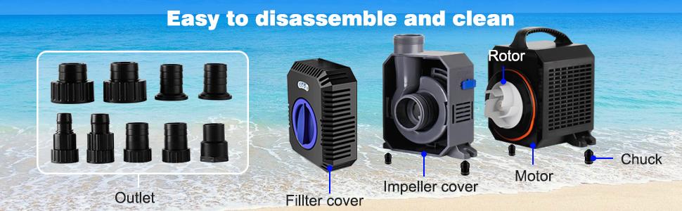 YAOBLUESEA Eco Teichpumpe Filterpumpe, Gartenteichpumpen Wasserpumpe