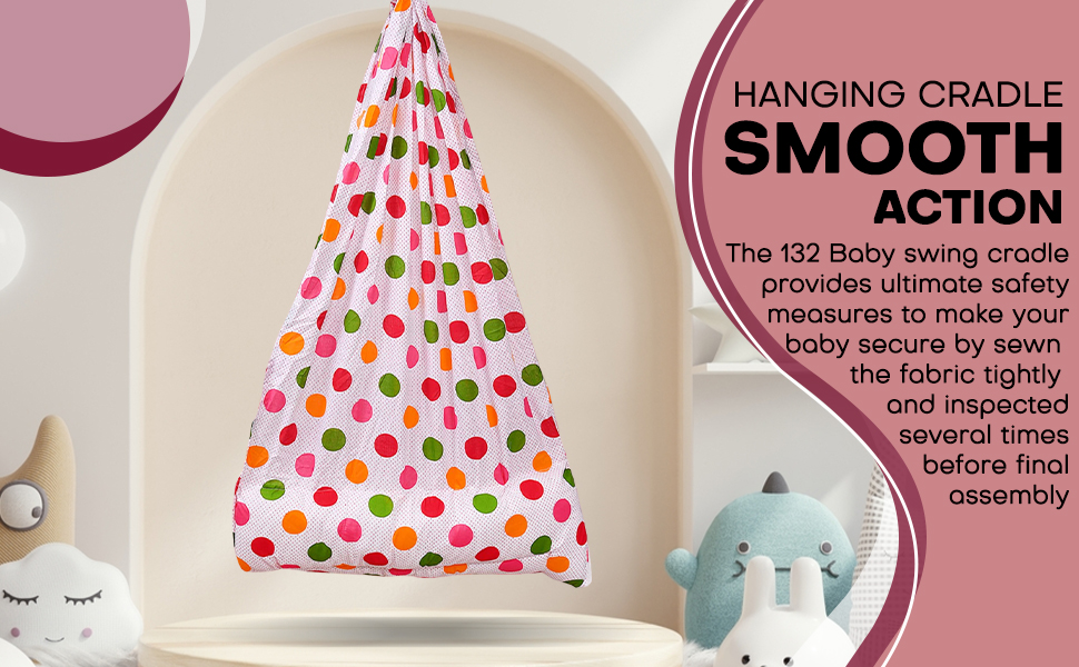 132 Baby's Hanging Swing Cradle Bedding Set with Mosquito Net and Spring  (Pink),SPN-MX9E8