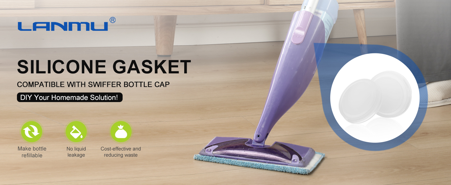 LANMU Cap Rubber Pads Compatible with Swiffer Wet Jet