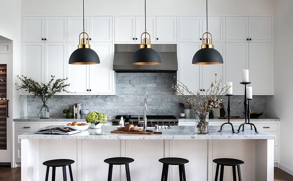 black and gold pendant light