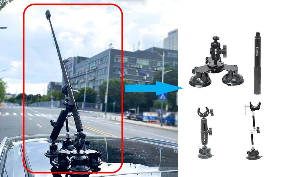 Fotoley Panoramic 360 Camera Car Mount Kit for Insta360 X3