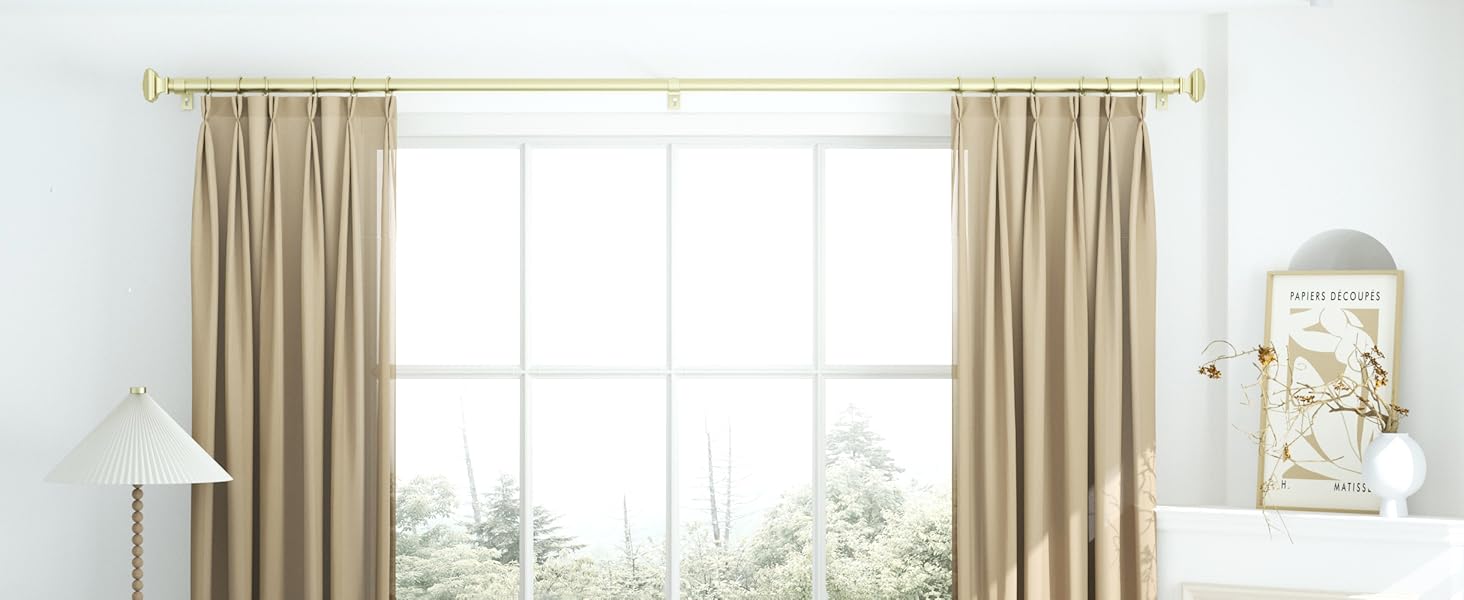 Gold Curtain RodEUPLAR 1 Inch Long Curtain Rod with