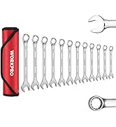 WORKPRO 12-Piece Combination Wrench Set, SAE 1/4