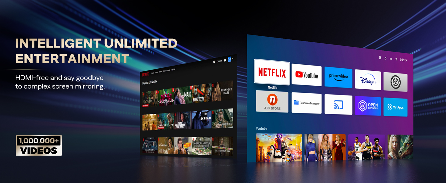 Projector with netflix