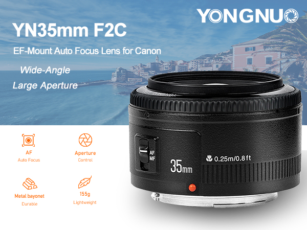 ■美品■ YONGNUO EF 35mm F2 Amazon.com : YONGNUO YN35mm F2 Lens 1:2 AF/MF Wide-Angle