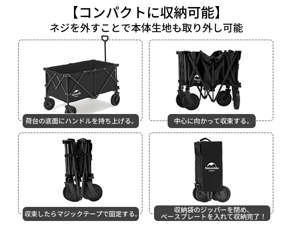 新品 ネイチャーハイク アウトドアワゴン Naturehike アウトドア キャンプ キャンプワゴン キャリーワゴン 折り畳み 大容量 収納 Amazon | Naturehike公式ショップ キャリーワゴン 折りたたみ 大
