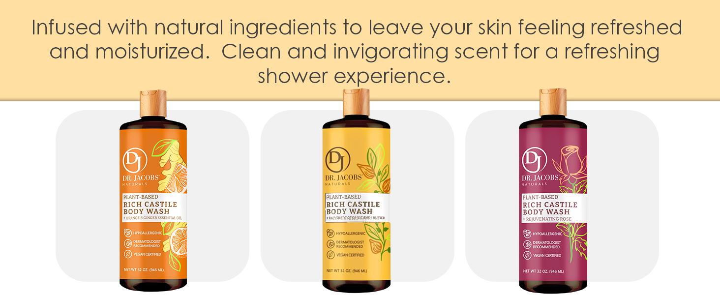 Dr Jacobs Naturals All-Natural Castile Almond Body Wash with Plant-Based Ingredients