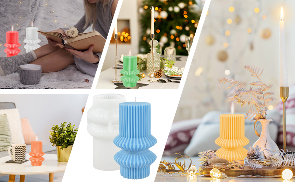 Bncxdc Candle Moulds, Pillar Candle Mould, Cylinder Silicone Candle