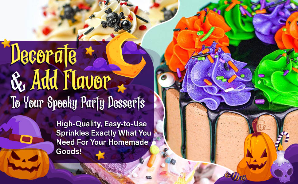 Halloween Sprinkles with Witches Hat Black Cat Sprinkles